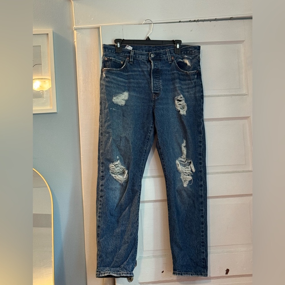 Levi's Blue Relaxed Fit Jeans with Vintage Distressing